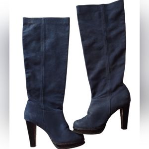 Cole Haan Nike Air - Navy Suede-High Heel Boots